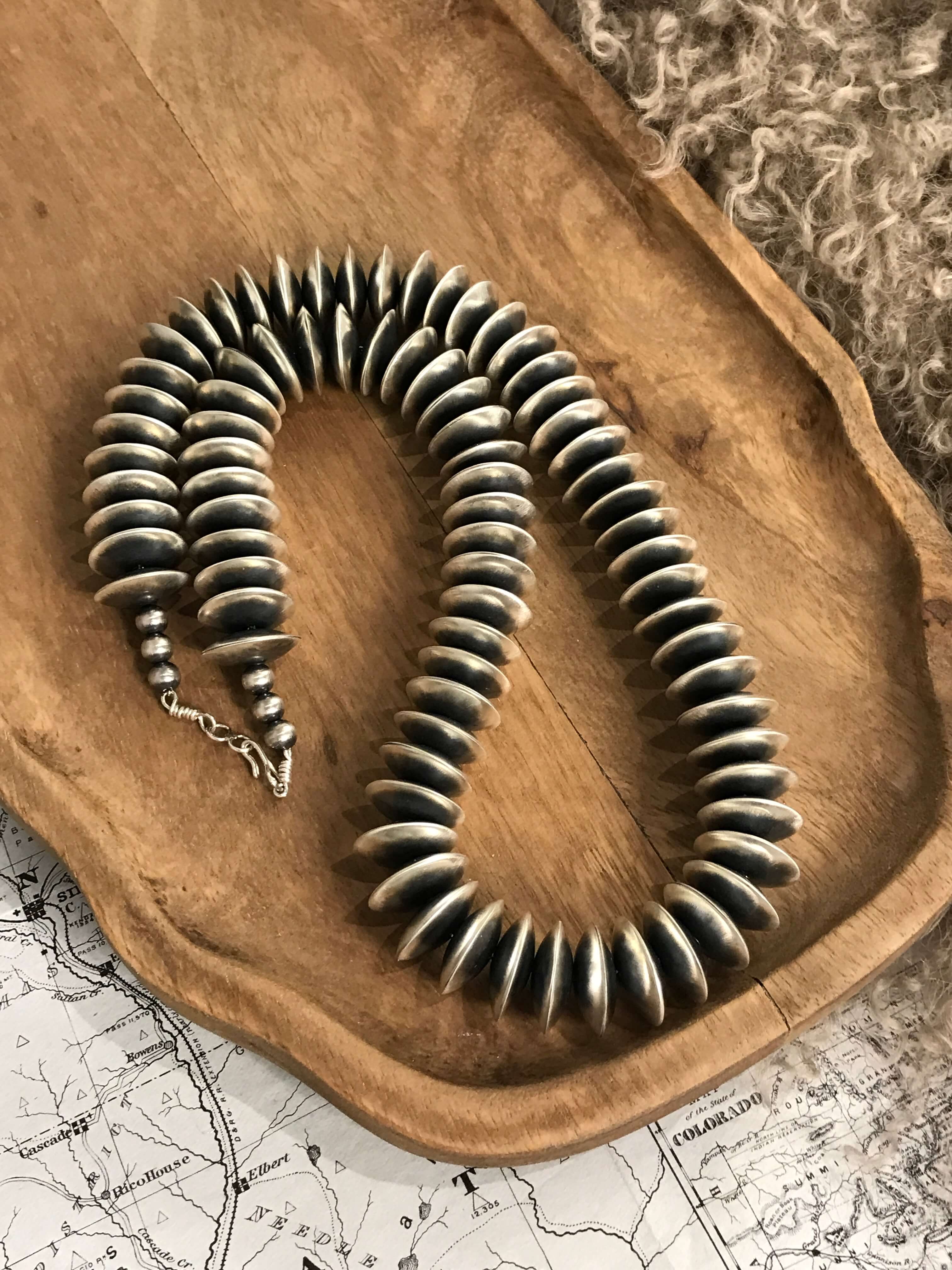 The Kodi Necklace, 24"-Necklaces-Calli Co., Turquoise and Silver Jewelry, Native American Handmade, Zuni Tribe, Navajo Tribe, Brock Texas