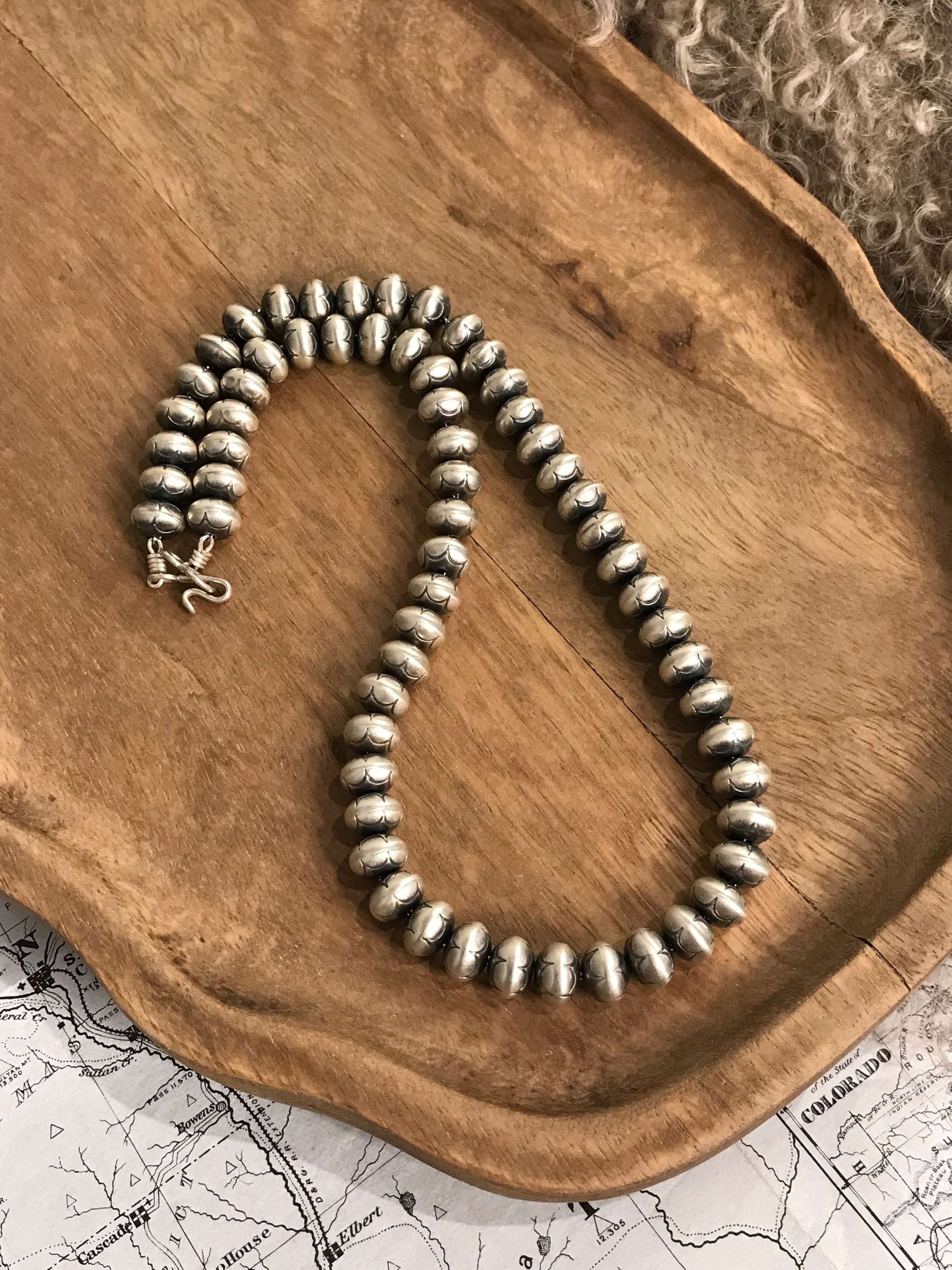 The Hydes Necklace, 18"-Necklaces-Calli Co., Turquoise and Silver Jewelry, Native American Handmade, Zuni Tribe, Navajo Tribe, Brock Texas