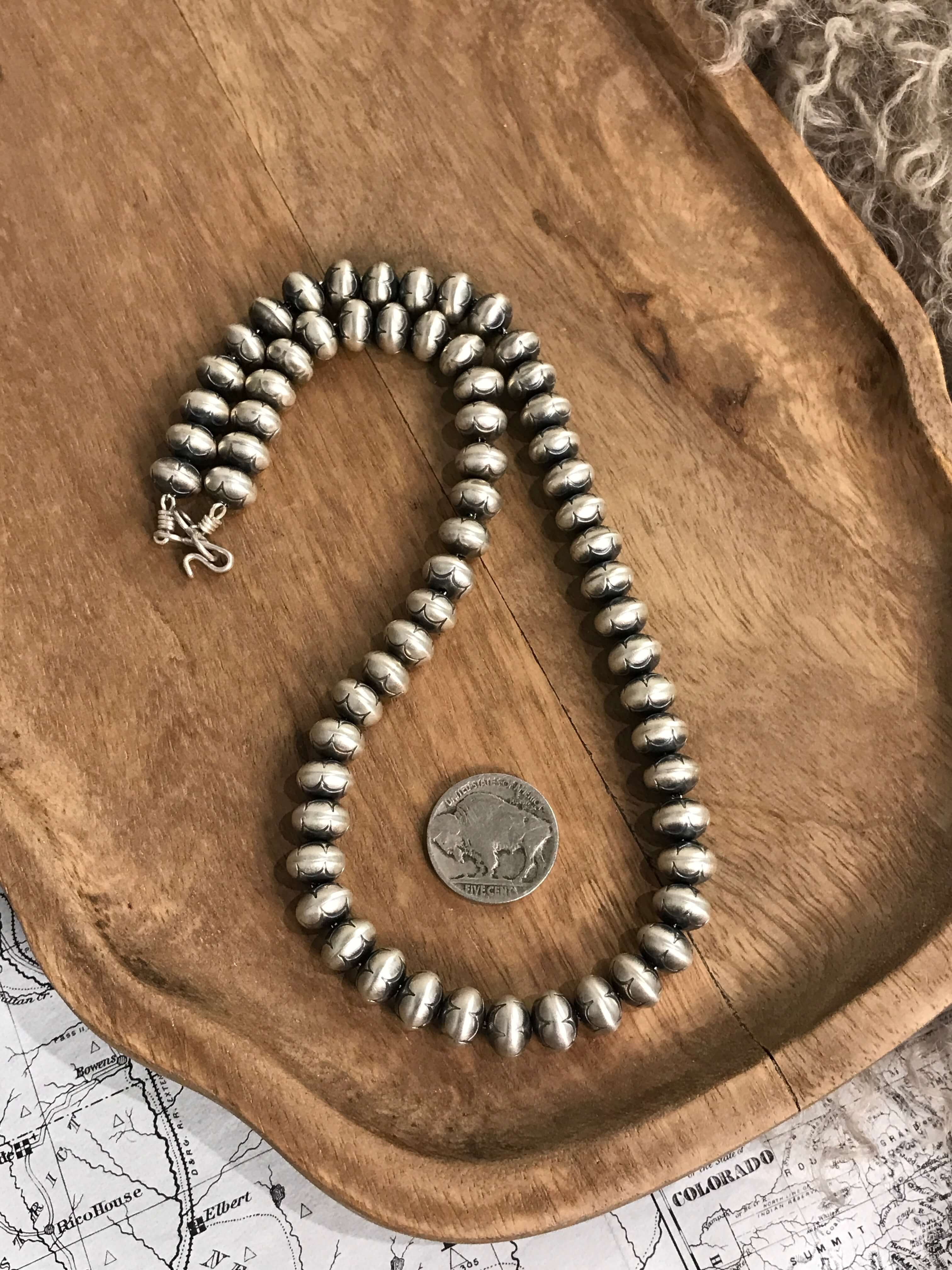 The Hydes Necklace, 18"-Necklaces-Calli Co., Turquoise and Silver Jewelry, Native American Handmade, Zuni Tribe, Navajo Tribe, Brock Texas