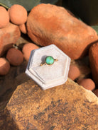 The London 14k and Turquoise Ring 26, Sz 7-Rings-Calli Co., Turquoise and Silver Jewelry, Native American Handmade, Zuni Tribe, Navajo Tribe, Brock Texas