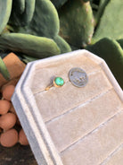 The London 14k and Turquoise Ring 26, Sz 7-Rings-Calli Co., Turquoise and Silver Jewelry, Native American Handmade, Zuni Tribe, Navajo Tribe, Brock Texas