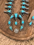 The Caledo Squash Blossom Necklace Set-Necklaces-Calli Co., Turquoise and Silver Jewelry, Native American Handmade, Zuni Tribe, Navajo Tribe, Brock Texas