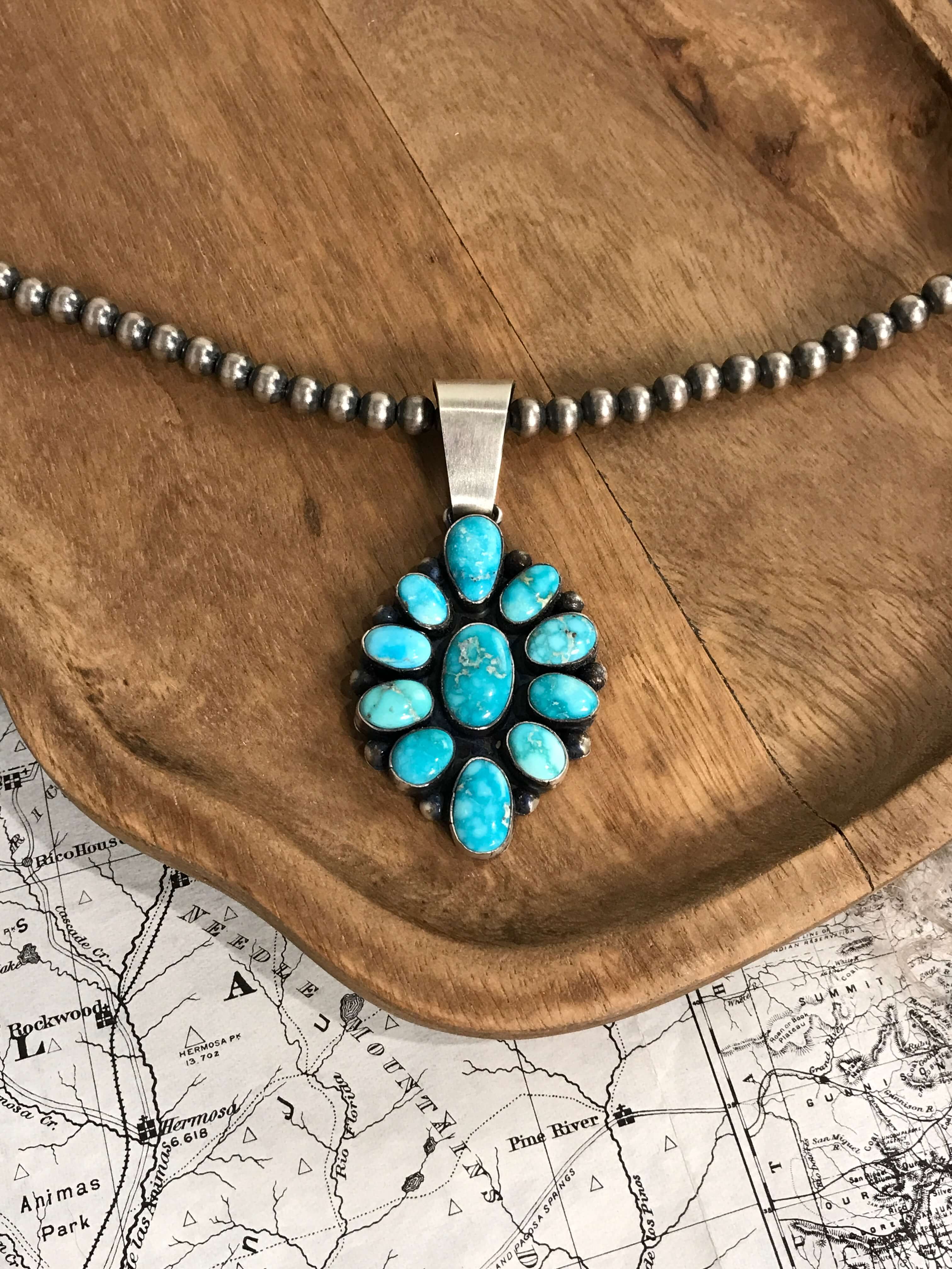 The Uma Pendant-Pendants-Calli Co., Turquoise and Silver Jewelry, Native American Handmade, Zuni Tribe, Navajo Tribe, Brock Texas