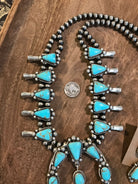 The Caledo Squash Blossom Necklace Set-Necklaces-Calli Co., Turquoise and Silver Jewelry, Native American Handmade, Zuni Tribe, Navajo Tribe, Brock Texas