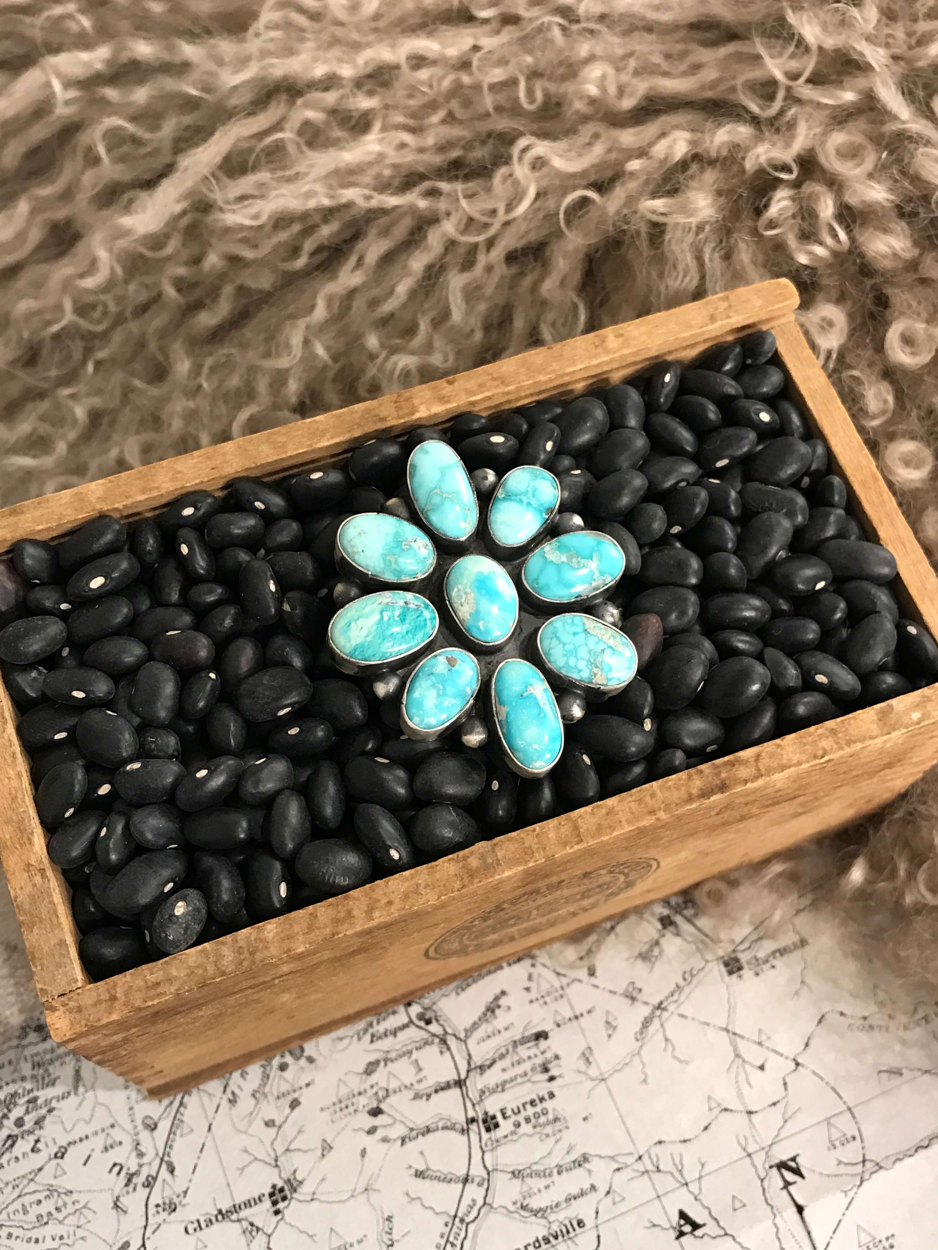 The Shilah Ring, Sz. 7-Rings-Calli Co., Turquoise and Silver Jewelry, Native American Handmade, Zuni Tribe, Navajo Tribe, Brock Texas