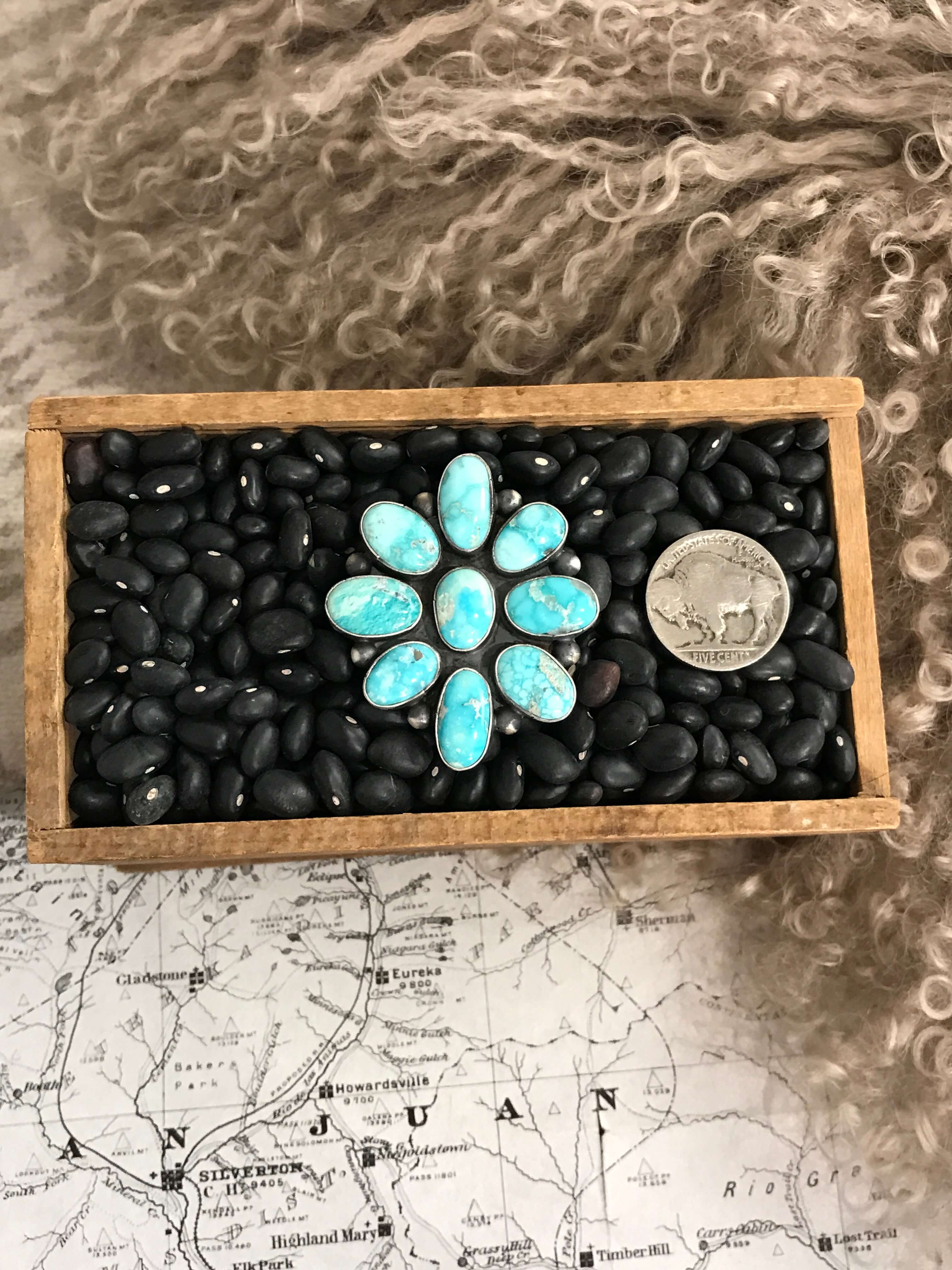 The Shilah Ring, Sz. 7-Rings-Calli Co., Turquoise and Silver Jewelry, Native American Handmade, Zuni Tribe, Navajo Tribe, Brock Texas