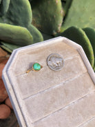 The London 14k and Turquoise Ring 26, Sz 7-Rings-Calli Co., Turquoise and Silver Jewelry, Native American Handmade, Zuni Tribe, Navajo Tribe, Brock Texas