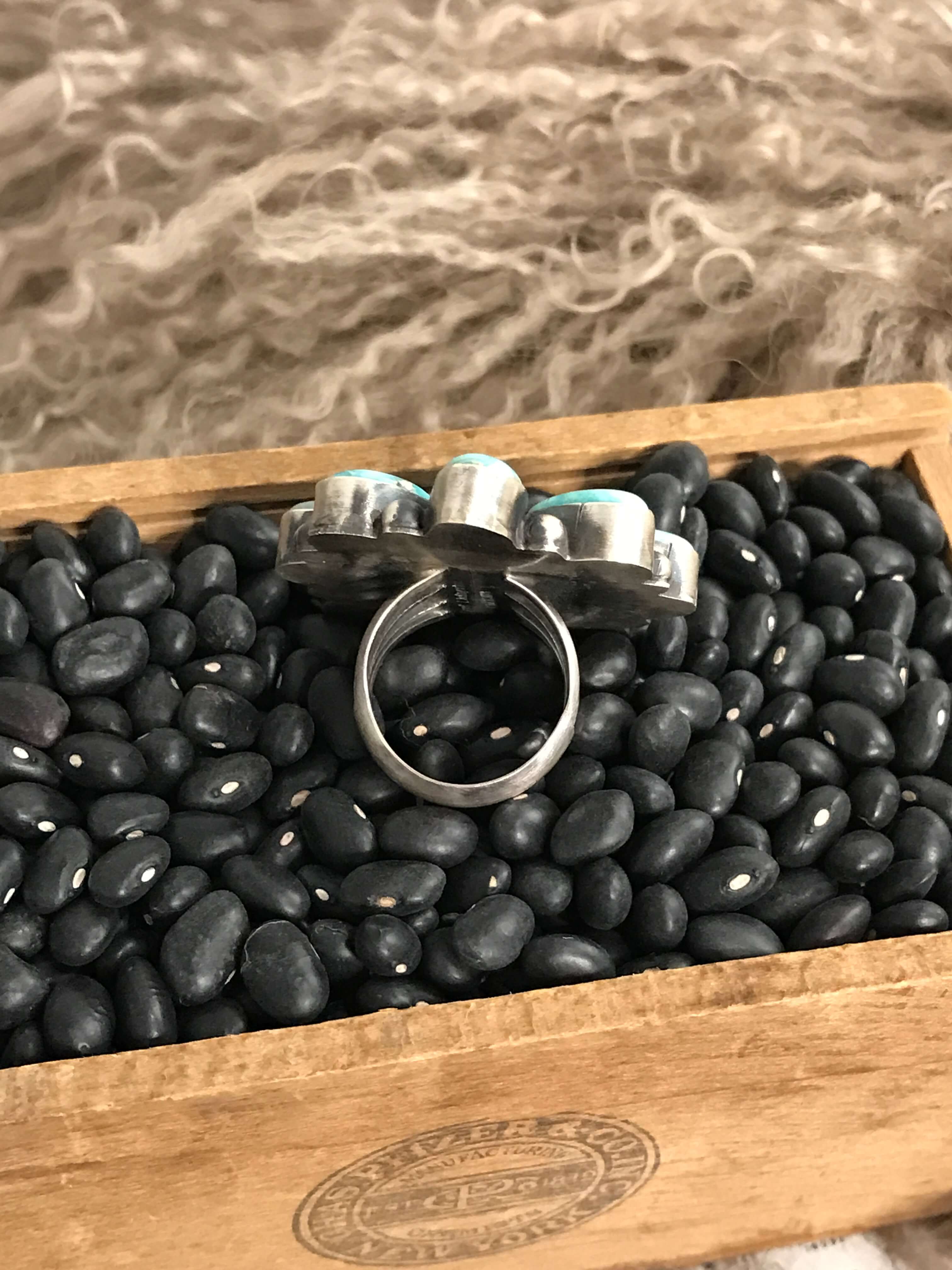 The Shilah Ring, Sz. 7-Rings-Calli Co., Turquoise and Silver Jewelry, Native American Handmade, Zuni Tribe, Navajo Tribe, Brock Texas