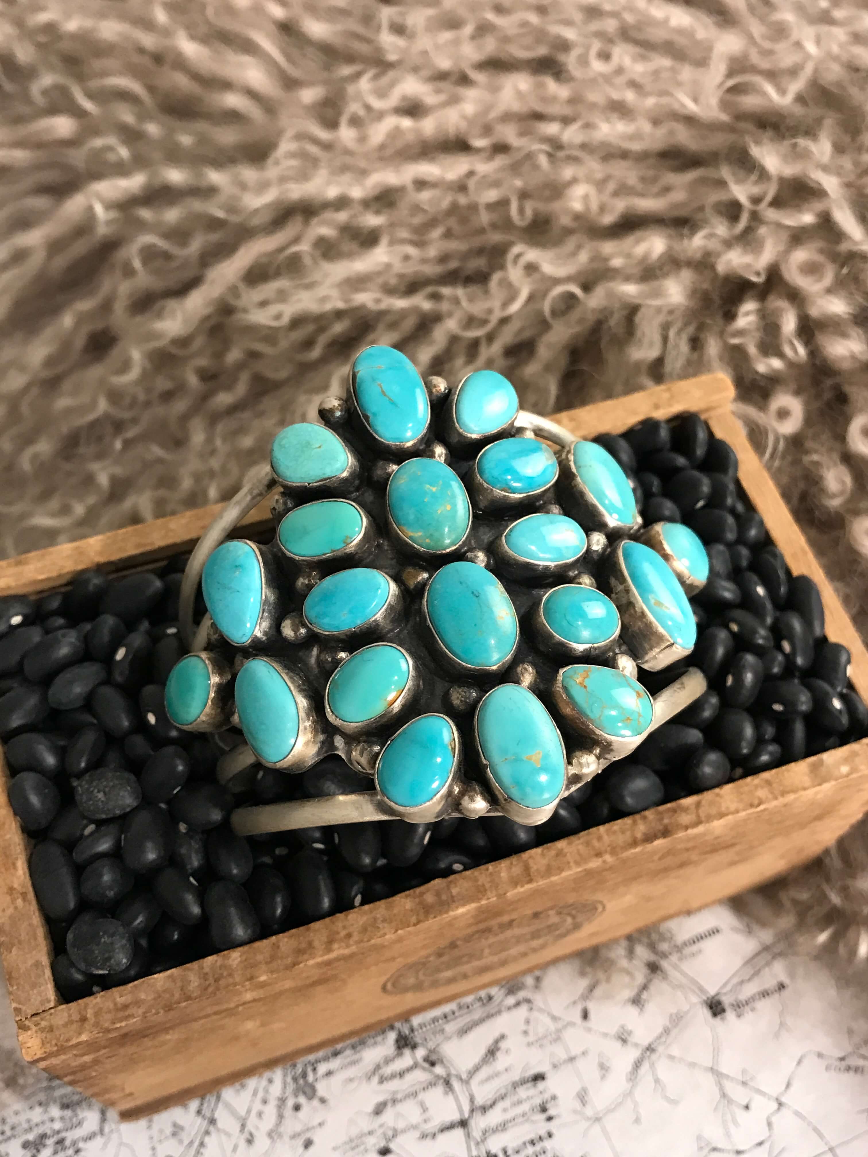 The Pierce Turquoise Cuff-Bracelets & Cuffs-Calli Co., Turquoise and Silver Jewelry, Native American Handmade, Zuni Tribe, Navajo Tribe, Brock Texas