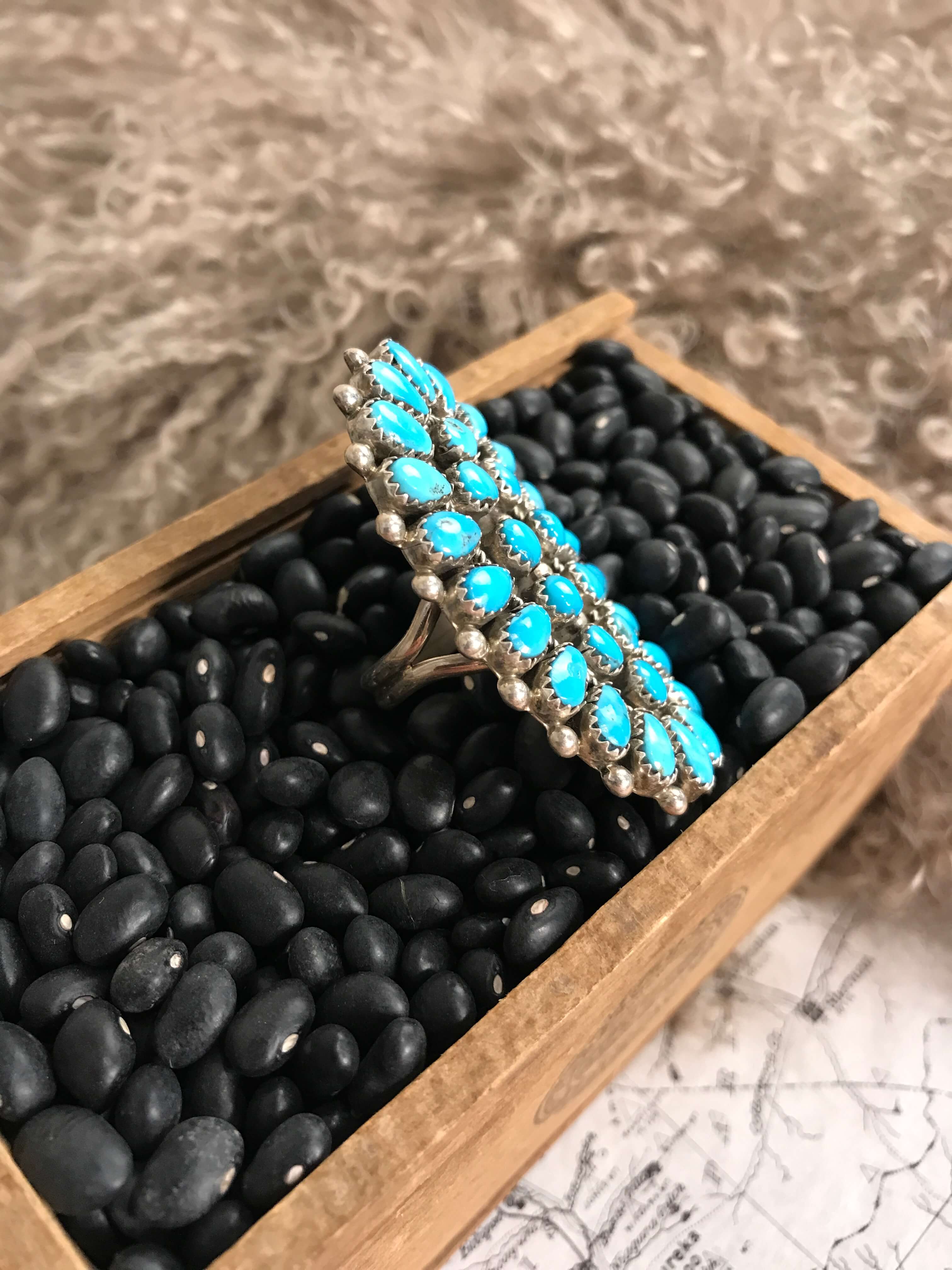 The Haverlys Ring, Sz. 9-Rings-Calli Co., Turquoise and Silver Jewelry, Native American Handmade, Zuni Tribe, Navajo Tribe, Brock Texas