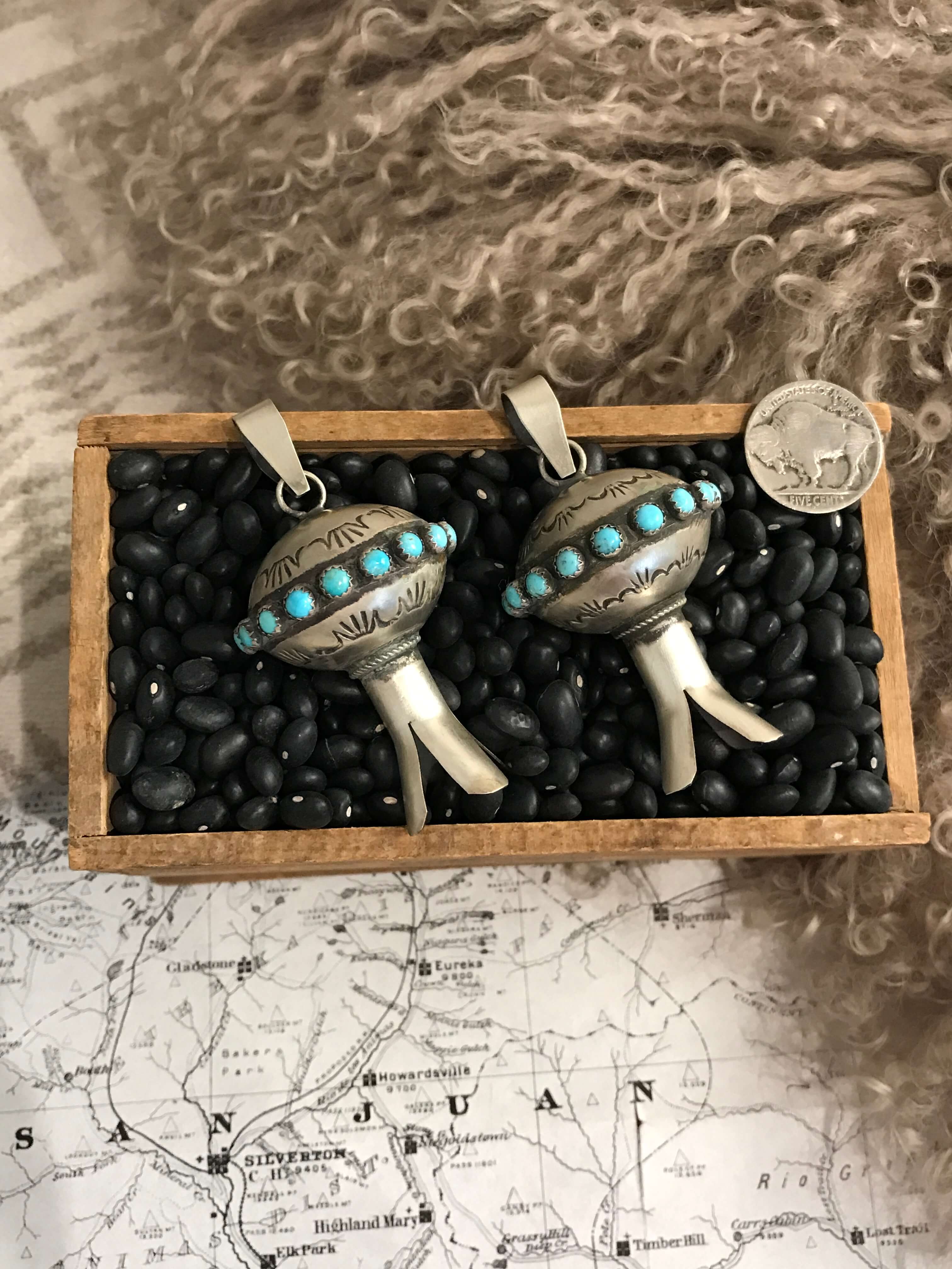The Hermosa Blossom Pendant-Pendants-Calli Co., Turquoise and Silver Jewelry, Native American Handmade, Zuni Tribe, Navajo Tribe, Brock Texas