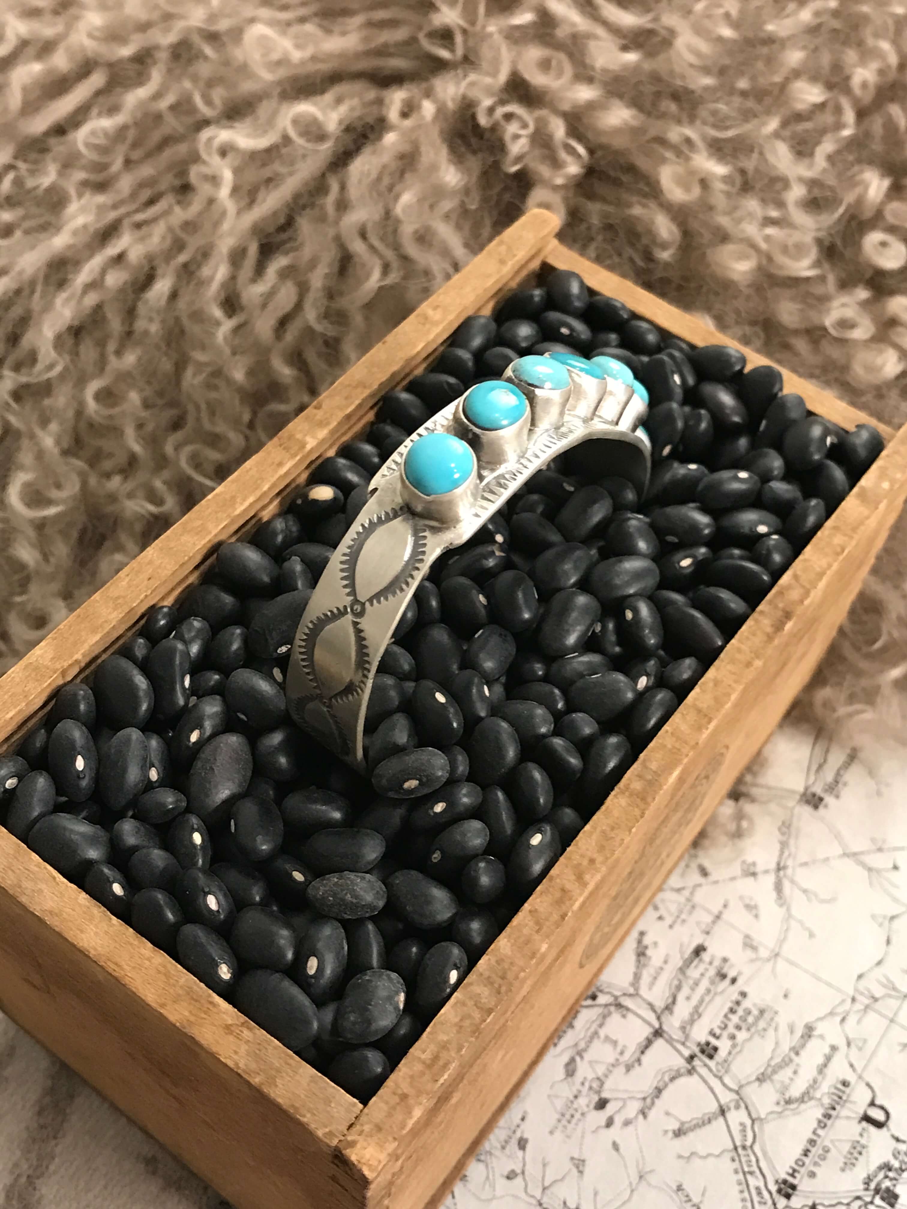 The Ignacio Row Cuff-Bracelets & Cuffs-Calli Co., Turquoise and Silver Jewelry, Native American Handmade, Zuni Tribe, Navajo Tribe, Brock Texas