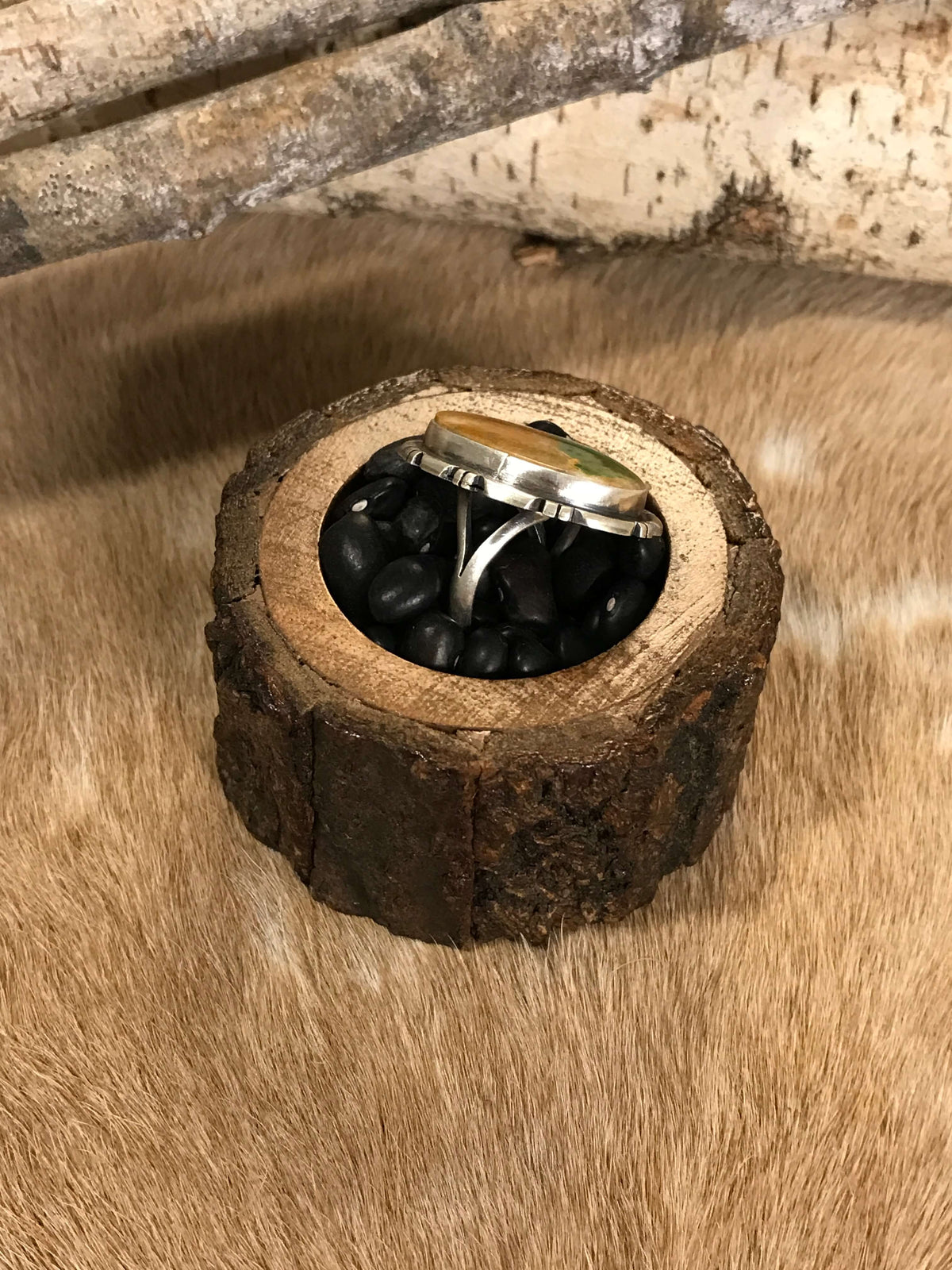 The Dromore Ring, 3-Rings-Calli Co., Turquoise and Silver Jewelry, Native American Handmade, Zuni Tribe, Navajo Tribe, Brock Texas