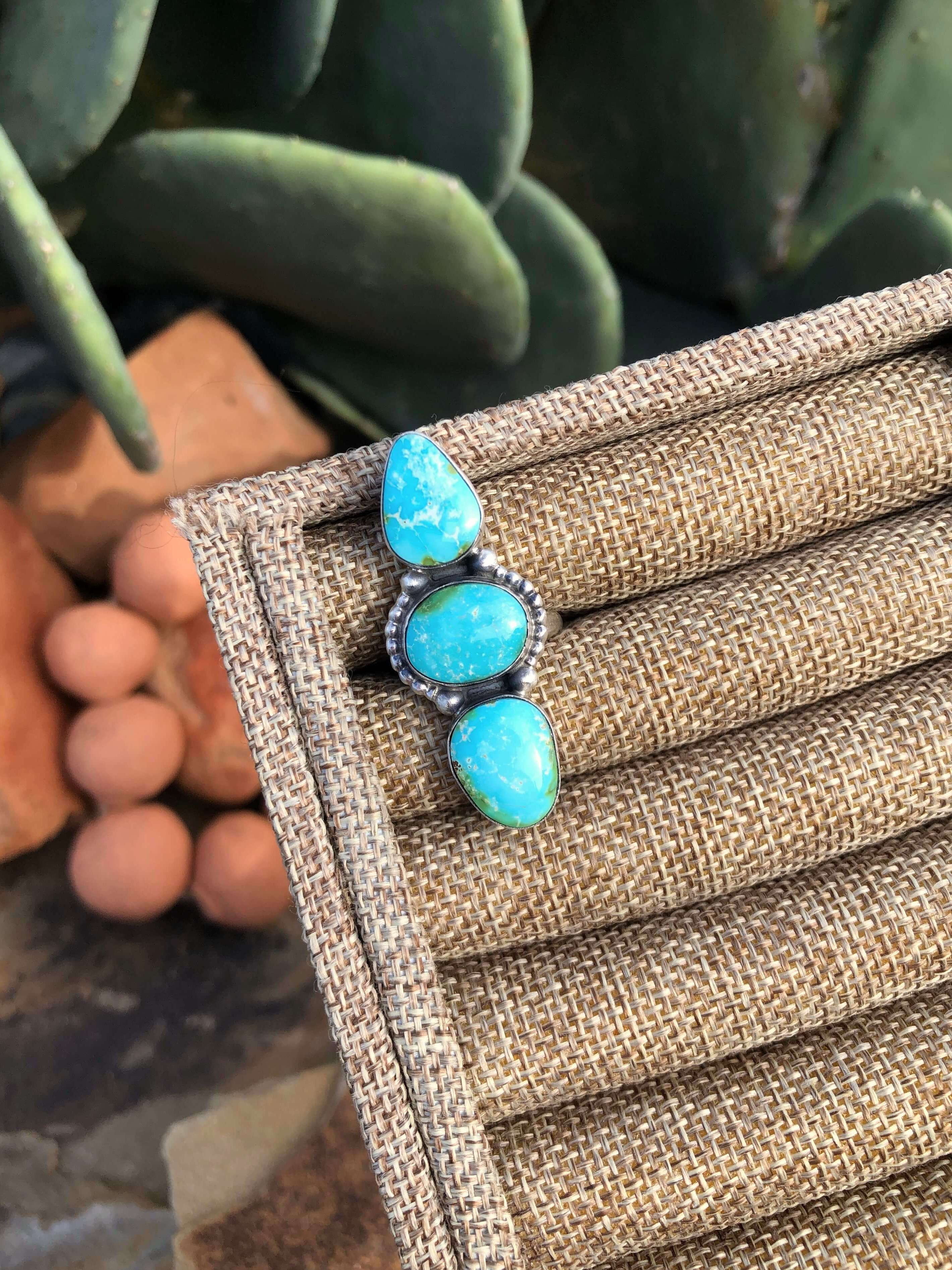The Prime Adjustable Ring, 2-Rings-Calli Co., Turquoise and Silver Jewelry, Native American Handmade, Zuni Tribe, Navajo Tribe, Brock Texas