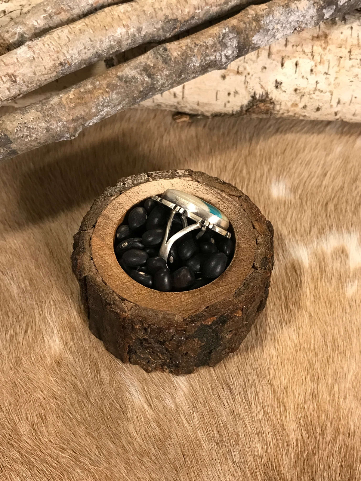 The Dromore Ring, 5-Rings-Calli Co., Turquoise and Silver Jewelry, Native American Handmade, Zuni Tribe, Navajo Tribe, Brock Texas