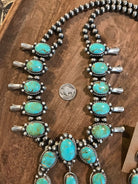 The Captain Squash Blossom Necklace Set-Necklaces-Calli Co., Turquoise and Silver Jewelry, Native American Handmade, Zuni Tribe, Navajo Tribe, Brock Texas