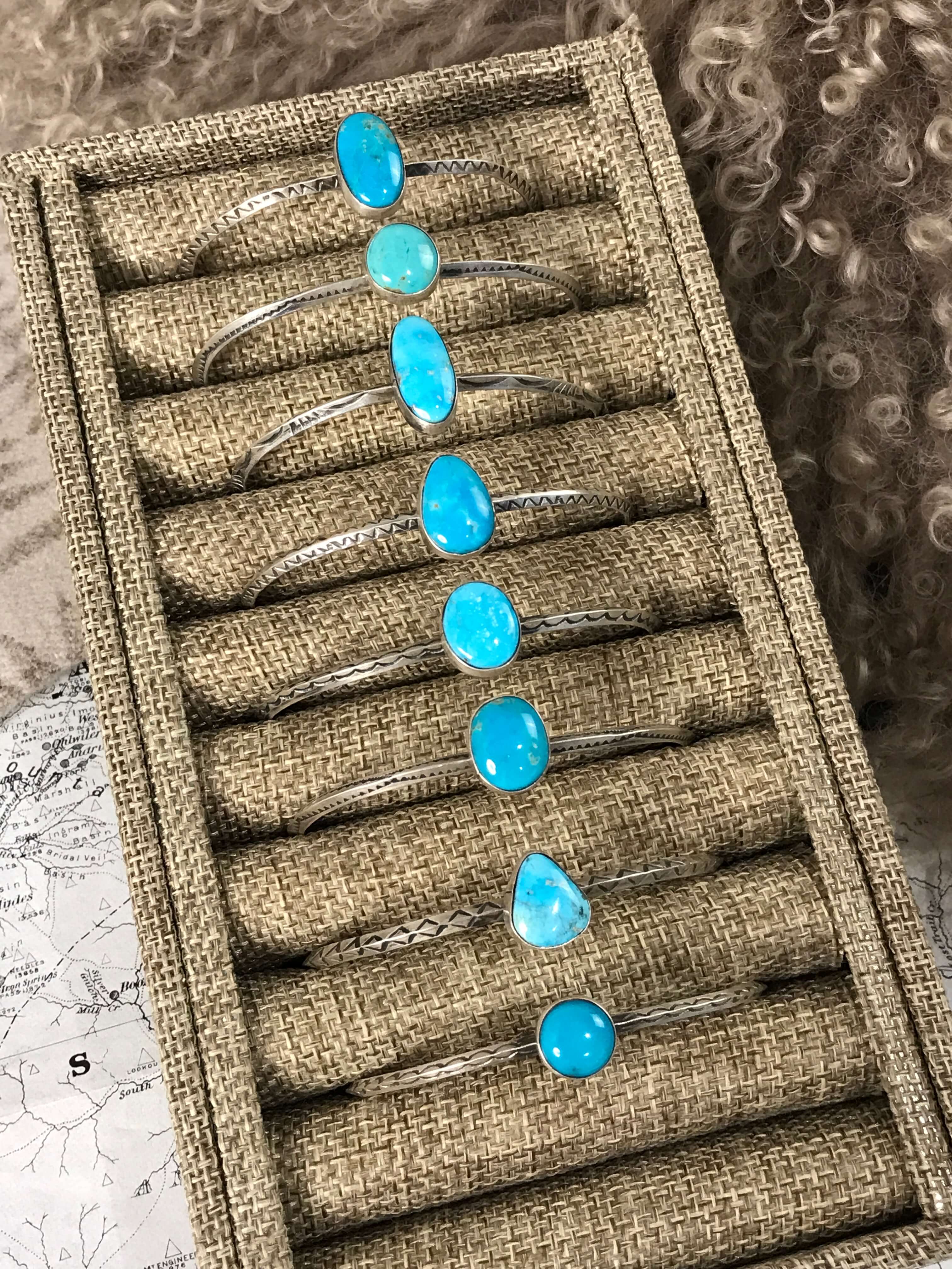 The Hawthorn Cuffs-Bracelets & Cuffs-Calli Co., Turquoise and Silver Jewelry, Native American Handmade, Zuni Tribe, Navajo Tribe, Brock Texas