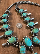 The Captain Squash Blossom Necklace Set-Necklaces-Calli Co., Turquoise and Silver Jewelry, Native American Handmade, Zuni Tribe, Navajo Tribe, Brock Texas