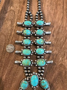 The Captain Squash Blossom Necklace Set-Necklaces-Calli Co., Turquoise and Silver Jewelry, Native American Handmade, Zuni Tribe, Navajo Tribe, Brock Texas