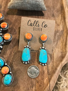 The Wynn Royston and Spiny Squash Blossom Set-Necklaces-Calli Co., Turquoise and Silver Jewelry, Native American Handmade, Zuni Tribe, Navajo Tribe, Brock Texas