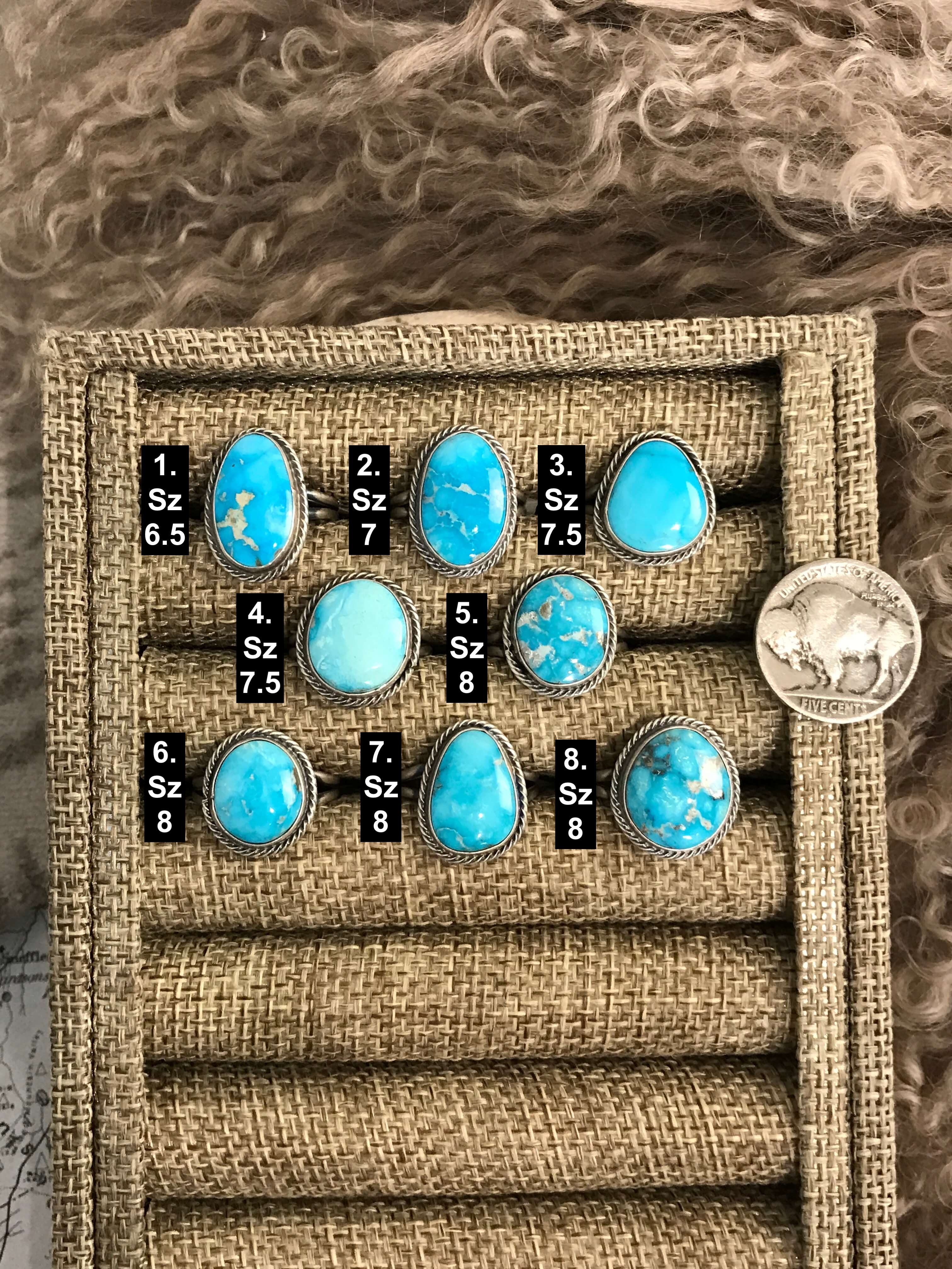 The Aster Rings-Rings-Calli Co., Turquoise and Silver Jewelry, Native American Handmade, Zuni Tribe, Navajo Tribe, Brock Texas