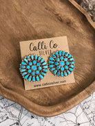 The Burnett Cluster Earrings-Earrings-Calli Co., Turquoise and Silver Jewelry, Native American Handmade, Zuni Tribe, Navajo Tribe, Brock Texas