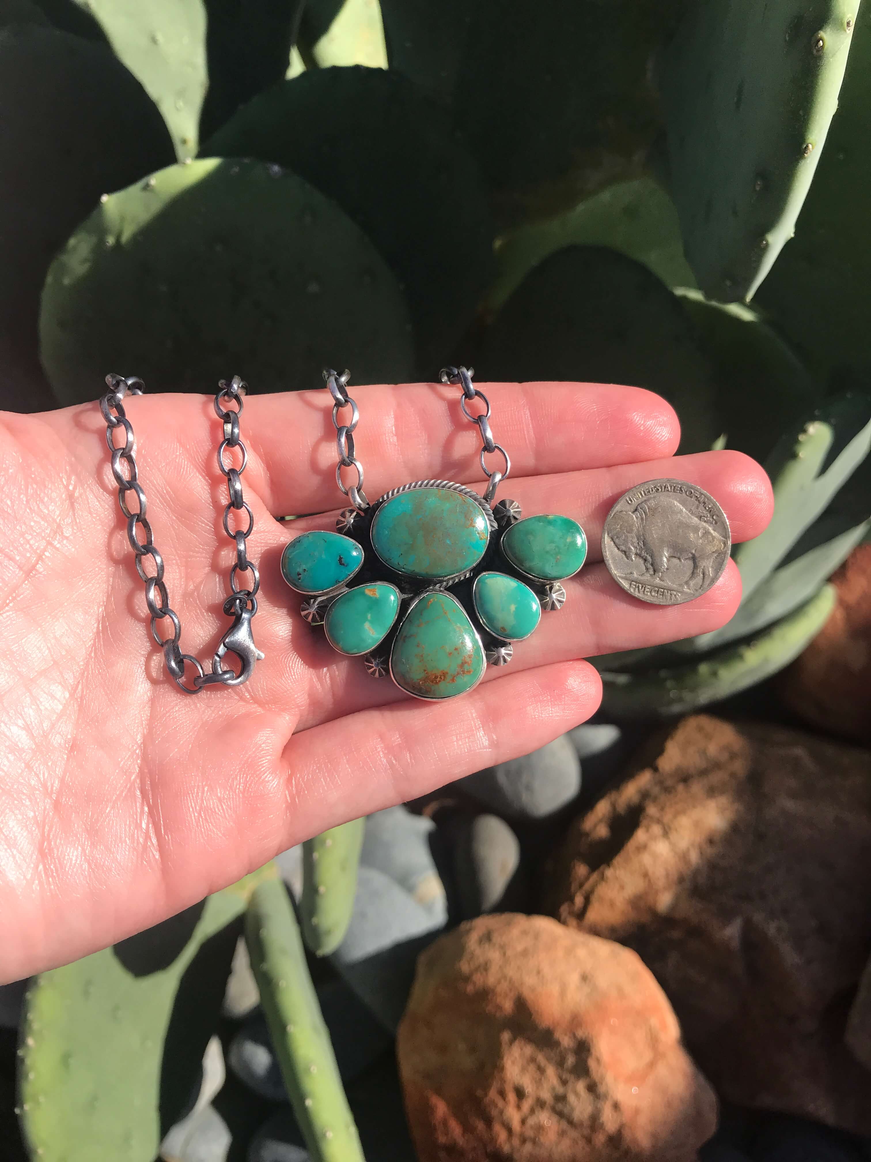 The Eastland Necklace, 3-Necklaces-Calli Co., Turquoise and Silver Jewelry, Native American Handmade, Zuni Tribe, Navajo Tribe, Brock Texas