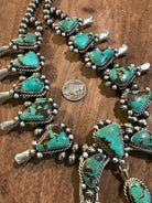 The Luck Squash Blossom Necklace Set-Necklaces-Calli Co., Turquoise and Silver Jewelry, Native American Handmade, Zuni Tribe, Navajo Tribe, Brock Texas