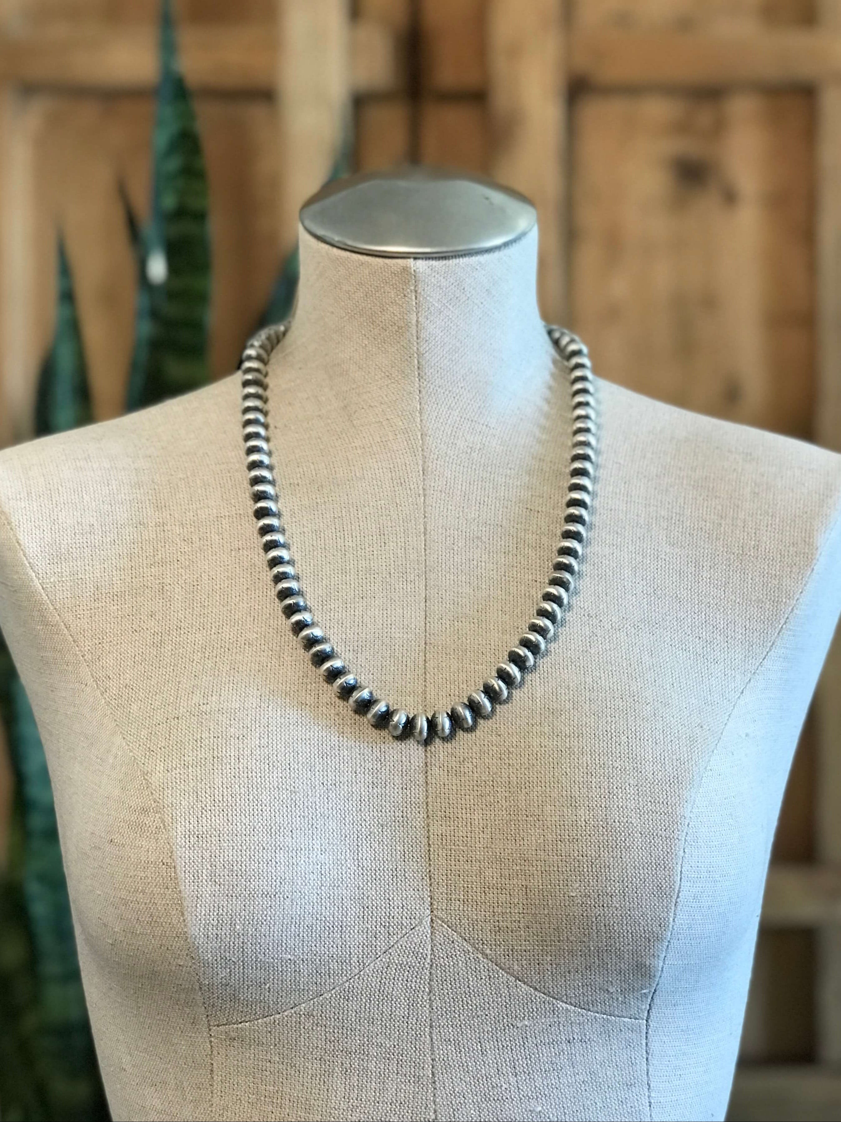 The Holden Necklace, 24"-Necklaces-Calli Co., Turquoise and Silver Jewelry, Native American Handmade, Zuni Tribe, Navajo Tribe, Brock Texas