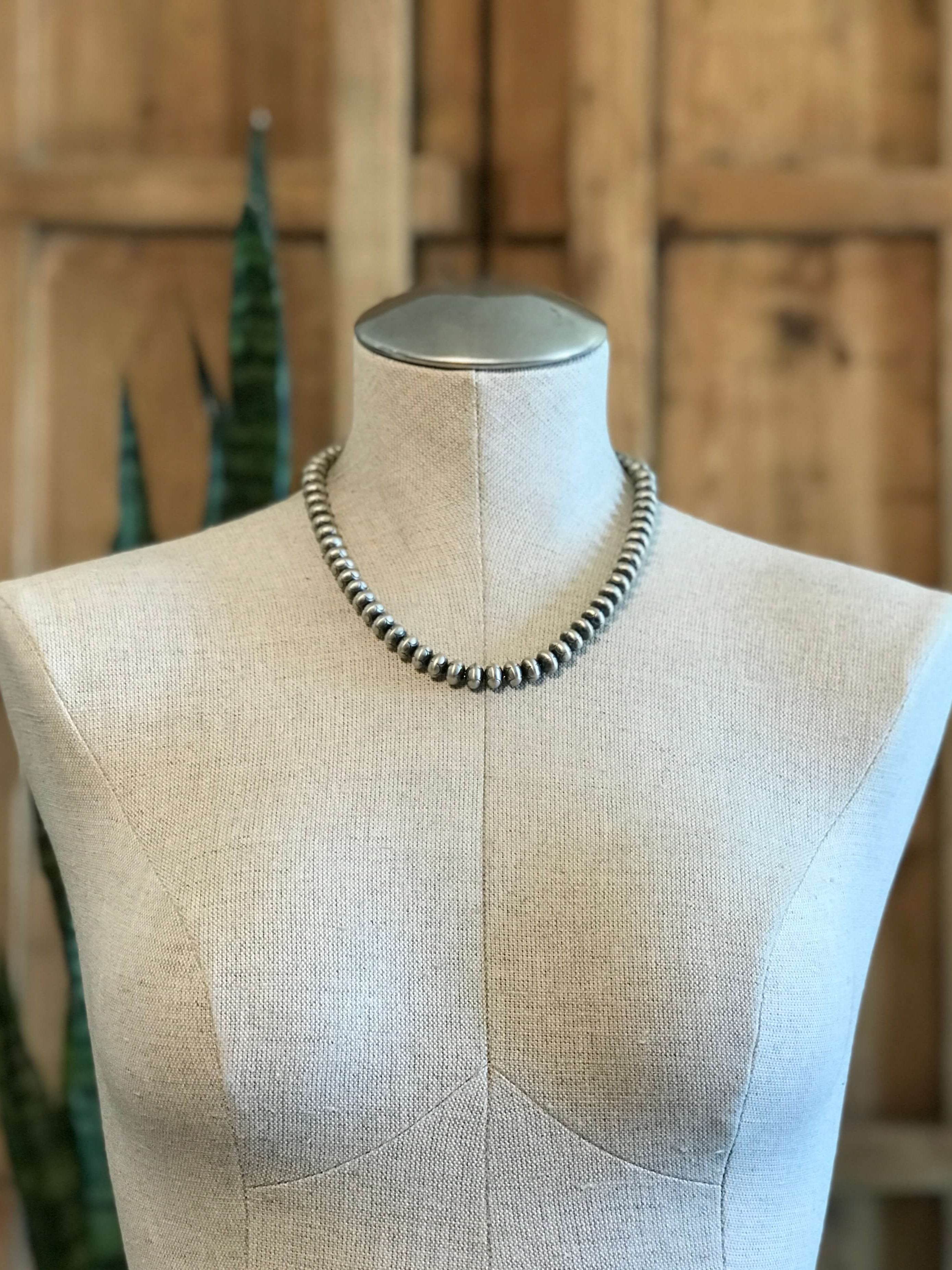 The Hydes Necklace, 18"-Necklaces-Calli Co., Turquoise and Silver Jewelry, Native American Handmade, Zuni Tribe, Navajo Tribe, Brock Texas