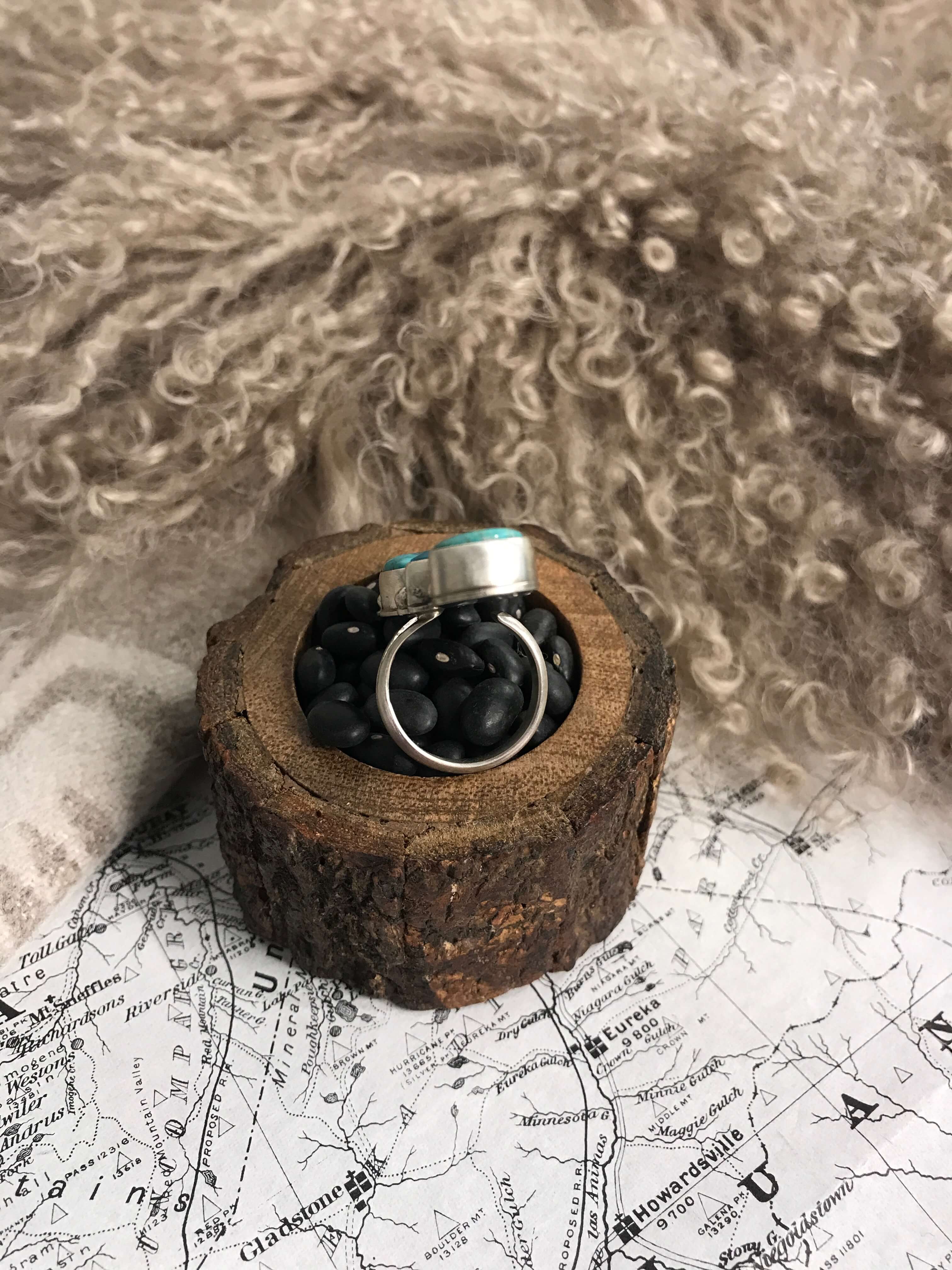 The Milpitas Adjustable Turquoise Ring-Rings-Calli Co., Turquoise and Silver Jewelry, Native American Handmade, Zuni Tribe, Navajo Tribe, Brock Texas