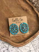 The Ridge Cluster Earrings-Earrings-Calli Co., Turquoise and Silver Jewelry, Native American Handmade, Zuni Tribe, Navajo Tribe, Brock Texas