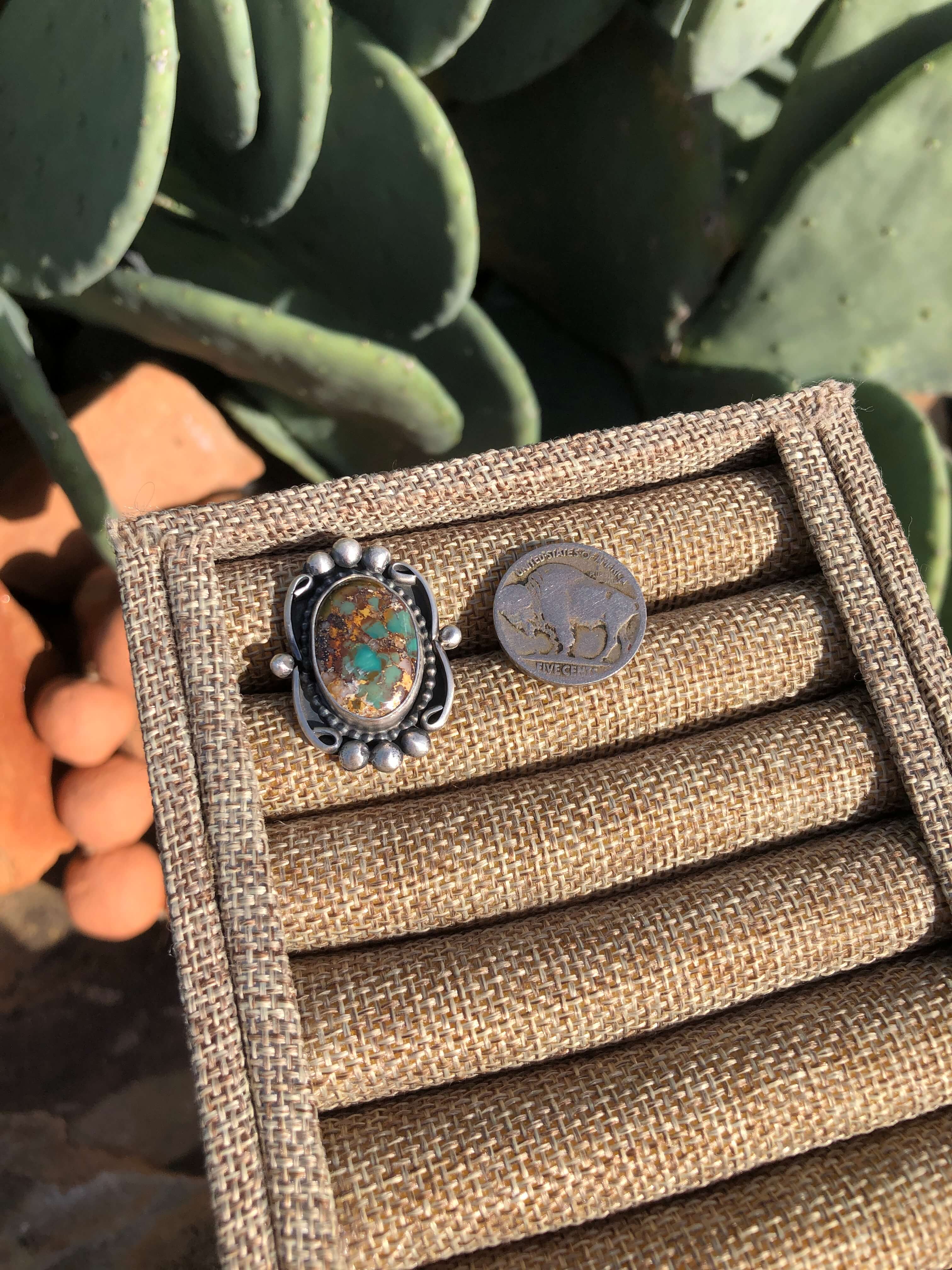 The Eddy Adjustable Turquoise Ring-Rings-Calli Co., Turquoise and Silver Jewelry, Native American Handmade, Zuni Tribe, Navajo Tribe, Brock Texas
