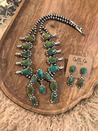 The Western Slope Squash Blossom Necklace Set-Necklaces-Calli Co., Turquoise and Silver Jewelry, Native American Handmade, Zuni Tribe, Navajo Tribe, Brock Texas