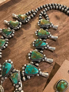 The Western Slope Squash Blossom Necklace Set-Necklaces-Calli Co., Turquoise and Silver Jewelry, Native American Handmade, Zuni Tribe, Navajo Tribe, Brock Texas