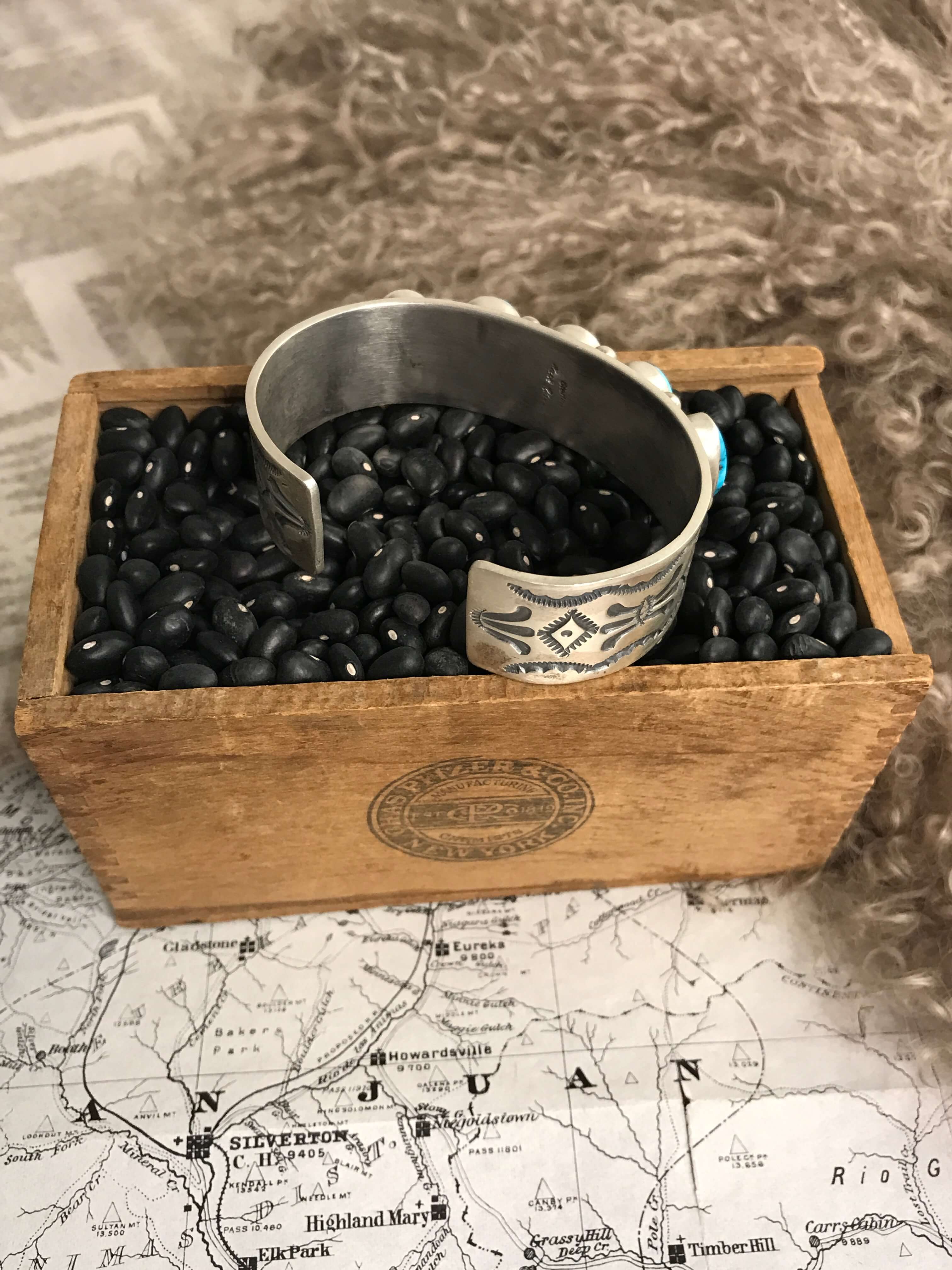 The Lucille Cuff-Bracelets & Cuffs-Calli Co., Turquoise and Silver Jewelry, Native American Handmade, Zuni Tribe, Navajo Tribe, Brock Texas