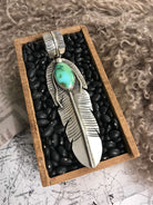The Choctaw Feather Pendant, 1-Pendants-Calli Co., Turquoise and Silver Jewelry, Native American Handmade, Zuni Tribe, Navajo Tribe, Brock Texas