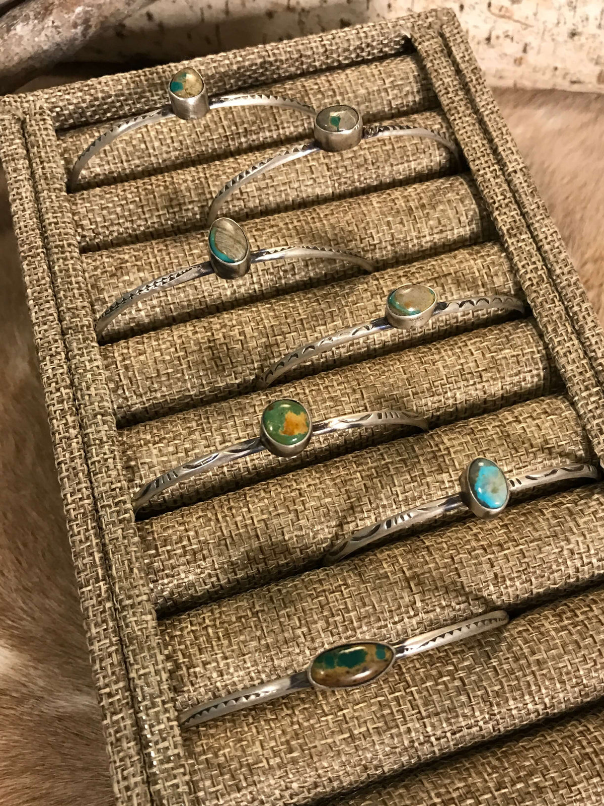 The Huntly Cuffs-Bracelets & Cuffs-Calli Co., Turquoise and Silver Jewelry, Native American Handmade, Zuni Tribe, Navajo Tribe, Brock Texas