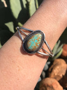 The Ladow Turquoise Cuff, 6-Bracelets & Cuffs-Calli Co., Turquoise and Silver Jewelry, Native American Handmade, Zuni Tribe, Navajo Tribe, Brock Texas