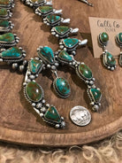 The Western Slope Squash Blossom Necklace Set-Necklaces-Calli Co., Turquoise and Silver Jewelry, Native American Handmade, Zuni Tribe, Navajo Tribe, Brock Texas