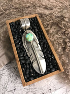The Choctaw Feather Pendant, 2-Pendants-Calli Co., Turquoise and Silver Jewelry, Native American Handmade, Zuni Tribe, Navajo Tribe, Brock Texas