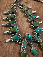 The Western Slope Squash Blossom Necklace Set-Necklaces-Calli Co., Turquoise and Silver Jewelry, Native American Handmade, Zuni Tribe, Navajo Tribe, Brock Texas