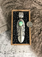 The Choctaw Feather Pendant, 2-Pendants-Calli Co., Turquoise and Silver Jewelry, Native American Handmade, Zuni Tribe, Navajo Tribe, Brock Texas