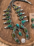 The Western Slope Squash Blossom Necklace Set-Necklaces-Calli Co., Turquoise and Silver Jewelry, Native American Handmade, Zuni Tribe, Navajo Tribe, Brock Texas