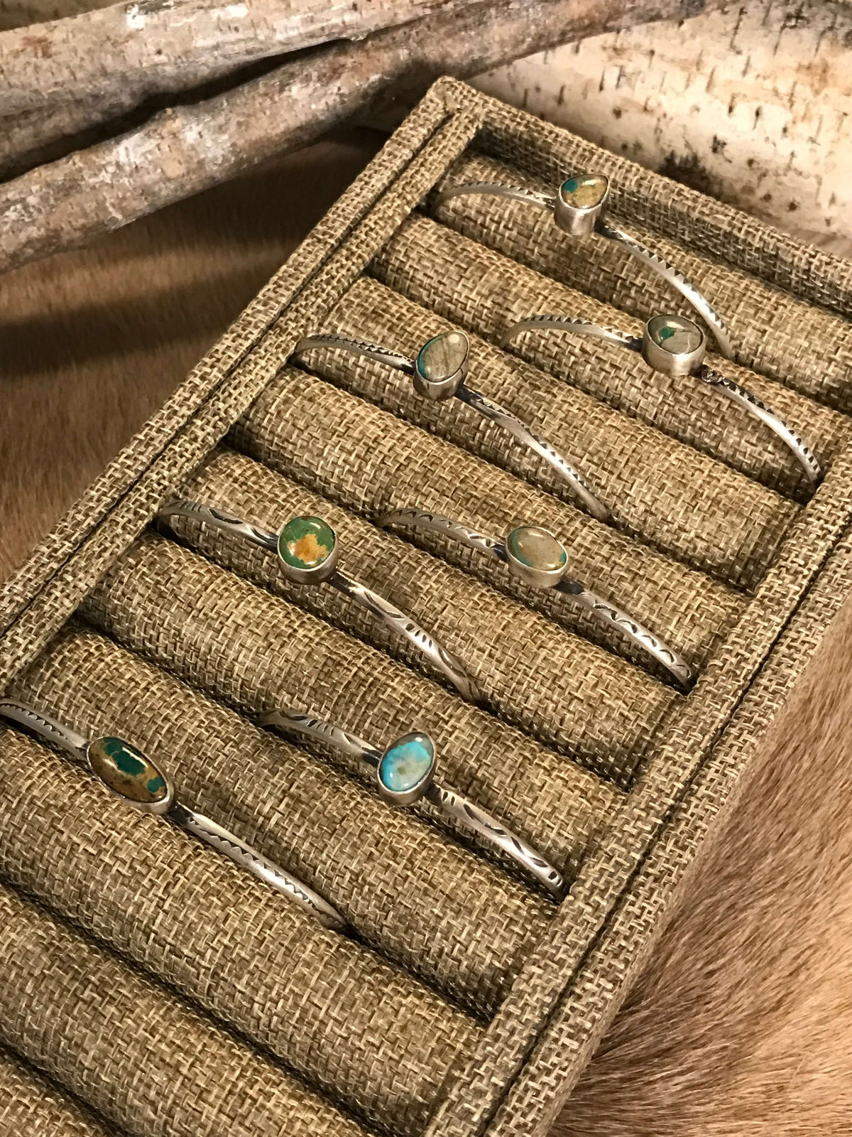 The Huntly Cuffs-Bracelets & Cuffs-Calli Co., Turquoise and Silver Jewelry, Native American Handmade, Zuni Tribe, Navajo Tribe, Brock Texas