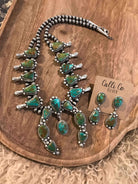 The Western Slope Squash Blossom Necklace Set-Necklaces-Calli Co., Turquoise and Silver Jewelry, Native American Handmade, Zuni Tribe, Navajo Tribe, Brock Texas