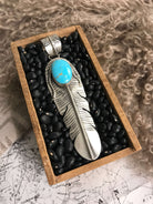 The Choctaw Feather Pendant, 5-Pendants-Calli Co., Turquoise and Silver Jewelry, Native American Handmade, Zuni Tribe, Navajo Tribe, Brock Texas