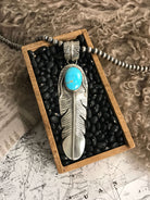 The Choctaw Feather Pendant, 5-Pendants-Calli Co., Turquoise and Silver Jewelry, Native American Handmade, Zuni Tribe, Navajo Tribe, Brock Texas