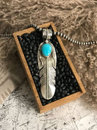 The Choctaw Feather Pendant, 6-Pendants-Calli Co., Turquoise and Silver Jewelry, Native American Handmade, Zuni Tribe, Navajo Tribe, Brock Texas
