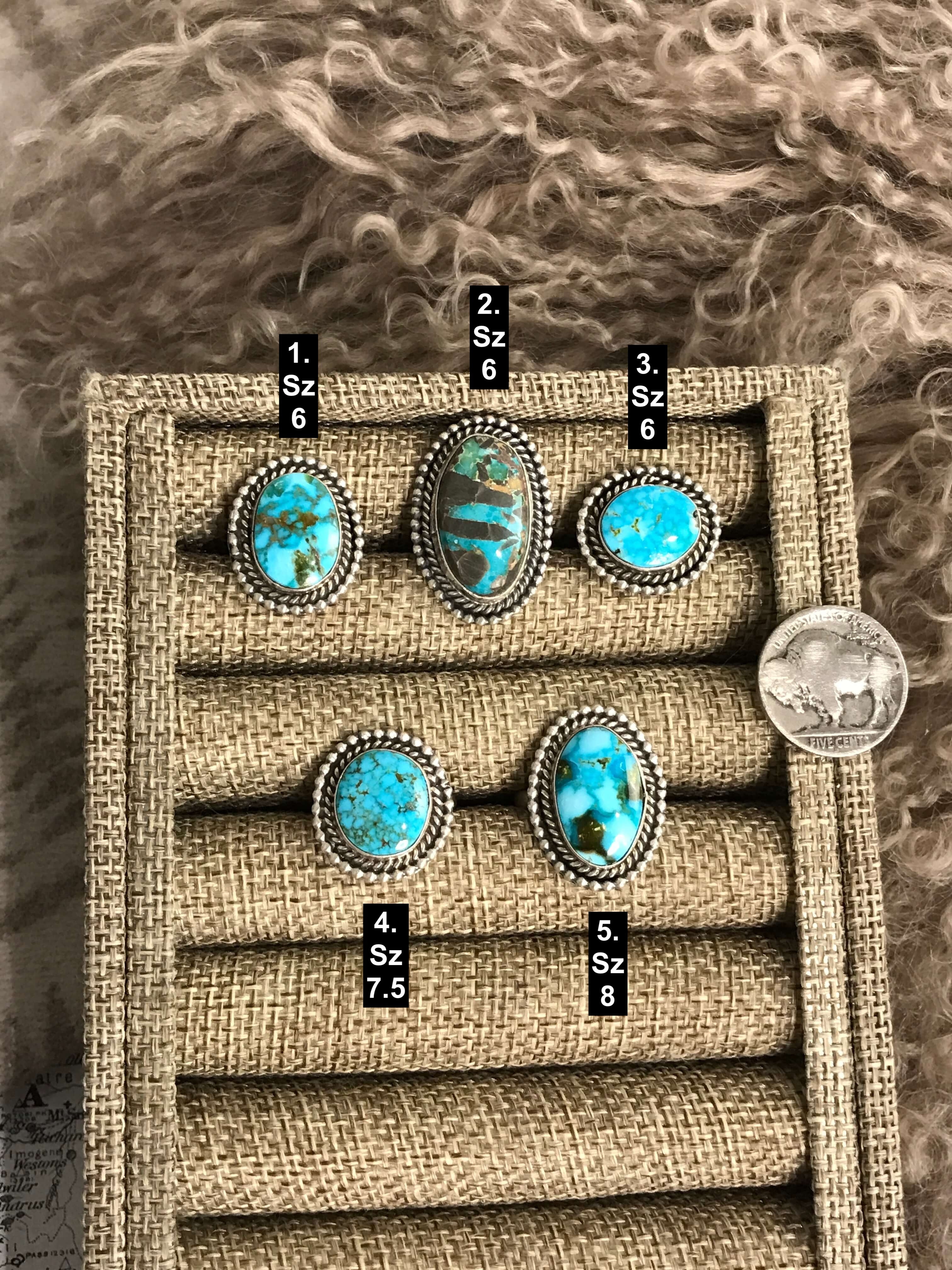 The Hot Springs Rings-Rings-Calli Co., Turquoise and Silver Jewelry, Native American Handmade, Zuni Tribe, Navajo Tribe, Brock Texas